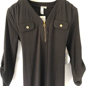 Black Dress Gold Accents